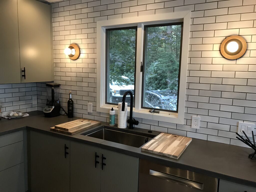 An image of concrete sinks & vessels in a modern day kitchen
